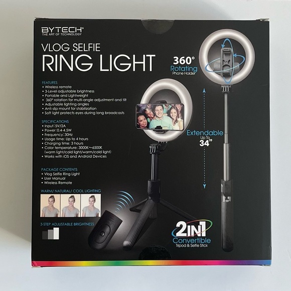 BYTECH 2in1 Wireless Remote Control Convertible Tripod And Selfie Stick. - Picture 4 of 4